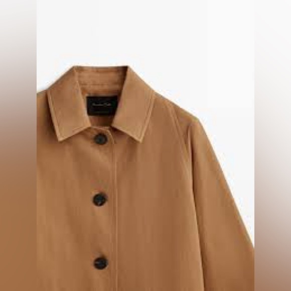 NWT Massimo Dutti Cotton and Linen Blend Trench Jacket in Camel size small - Picture 9 of 9